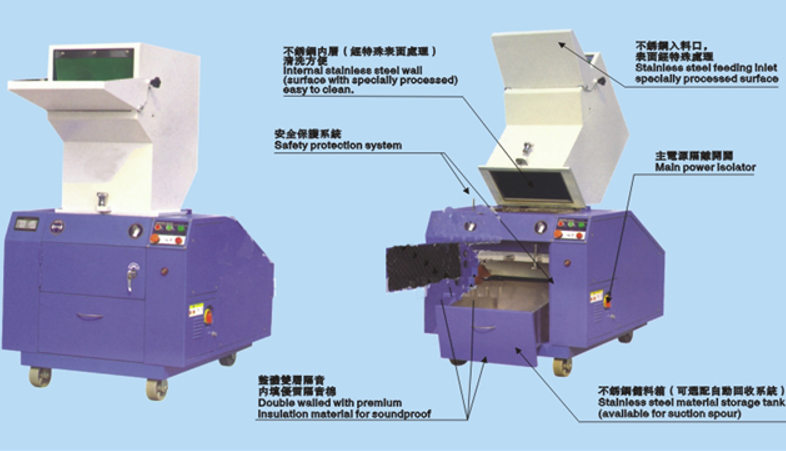 Sound proof plastic crusher